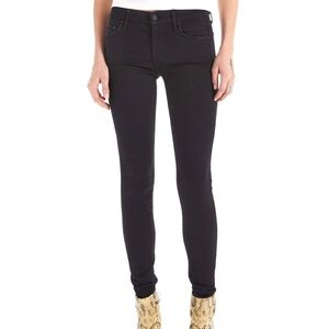 MOTHER Womens The Looker Not Guilty Black Skinny Jeans Stretch Size 32 High